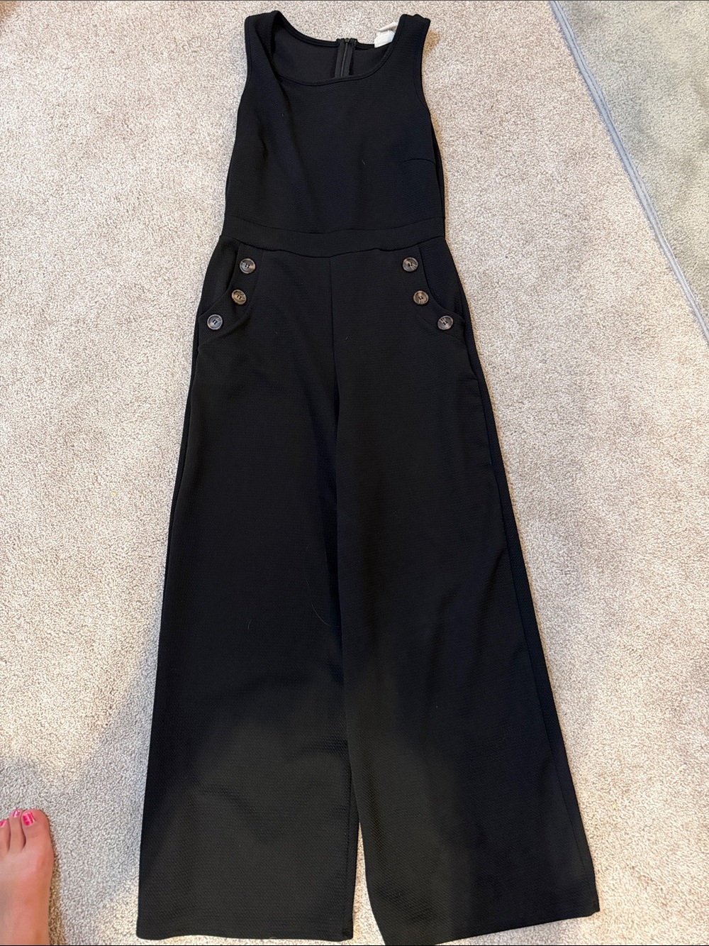 Women's Black Wide-Leg Sleeveless Jumpsuit